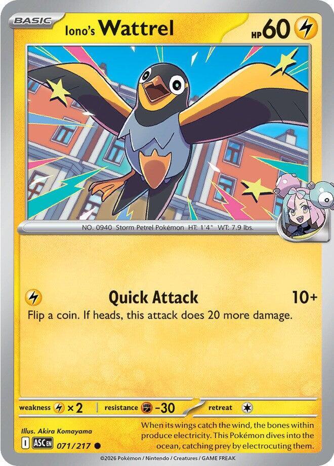 Iono's Wattrel (Poke Ball) (71/217) - ME Ascended Heroes Reverse Holofoil
