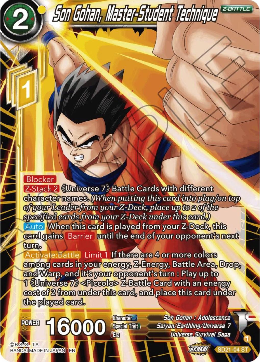 Son Gohan, Master-Student Technique (Starter Deck Exclusive) (SD21-04) [Power Absorbed] - POKÉ JEUX