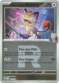 Team Rocket's Meowth (Team Rocket) (161) - ME Ascended Heroes Reverse Holofoil