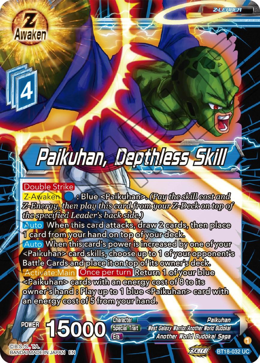 Paikuhan, Depthless Skill (BT18-032) [Dawn of the Z-Legends] - POKÉ JEUX