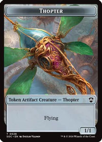 Thopter // Fractal (0004) Double-Sided Token (SOC-28 // 4) - Commander: Secrets of Strixhaven