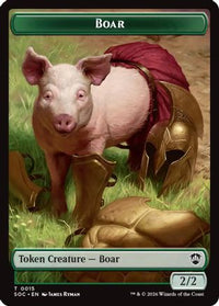 Boar // Fractal (0005) Double-Sided Token (SOC-15 // 5) - Commander: Secrets of Strixhaven