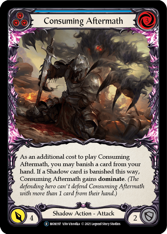 Consuming Aftermath (Blue) [U-MON197-RF] (Monarch Unlimited) Unlimited Rainbow Foil - POKÉ JEUX