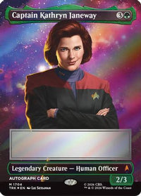 Captain Kathryn Janeway (Borderless) (Signed) (TRK-1704) - Star Trek Foil