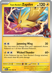 Team Rocket's Zapdos (EB Games Exclusive) (70) - Miscellaneous Cards & Products Holofoil