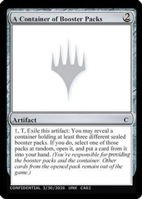 A Container of Booster Packs (UNK-) - Un-Known Event Playtest Cards
