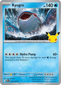 Kyogre (19/128)  - ME 30th Celebration Holofoil