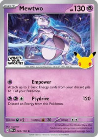 Mewtwo (What's Your Favorite Stamp) (63/128)  - Miscellaneous Cards & Products Holofoil