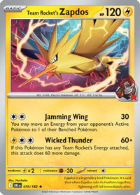 Team Rocket's Zapdos (70/182)  - Deck Exclusives