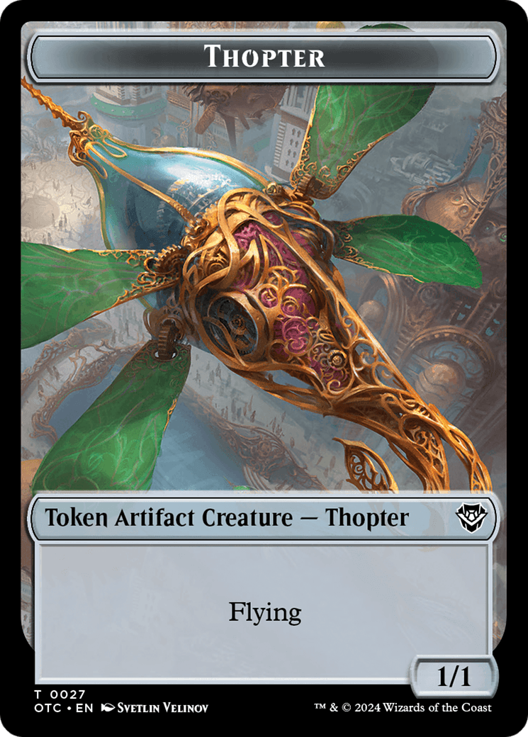 Thopter // Treasure Double-Sided Token [Outlaws of Thunder Junction Commander Tokens] - POKÉ JEUX