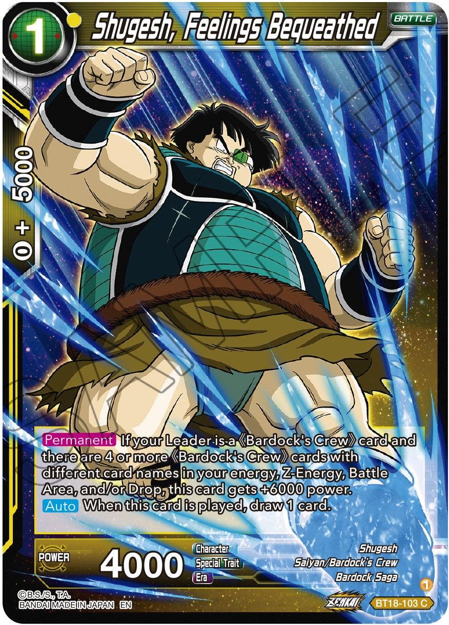 Shugesh, Feelings Bequeathed (BT18-103) [Dawn of the Z-Legends] - POKÉ JEUX