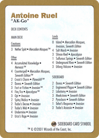 Antoine Ruel Decklist [World Championship Decks 2001]