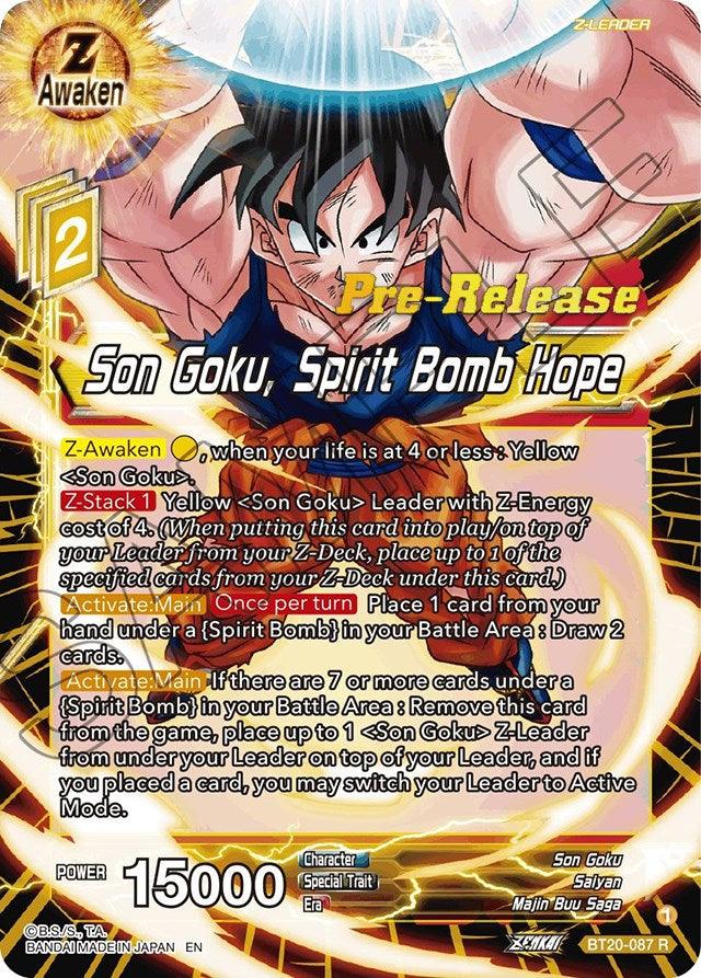 Son Goku, Spirit Bomb Hope (BT20-087) [Power Absorbed Prerelease Promos] - POKÉ JEUX