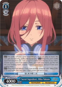 Ingrédient secret, Miku Nakano (5HY/W83-E111 R) [Les quintuplés quintessentiels] 