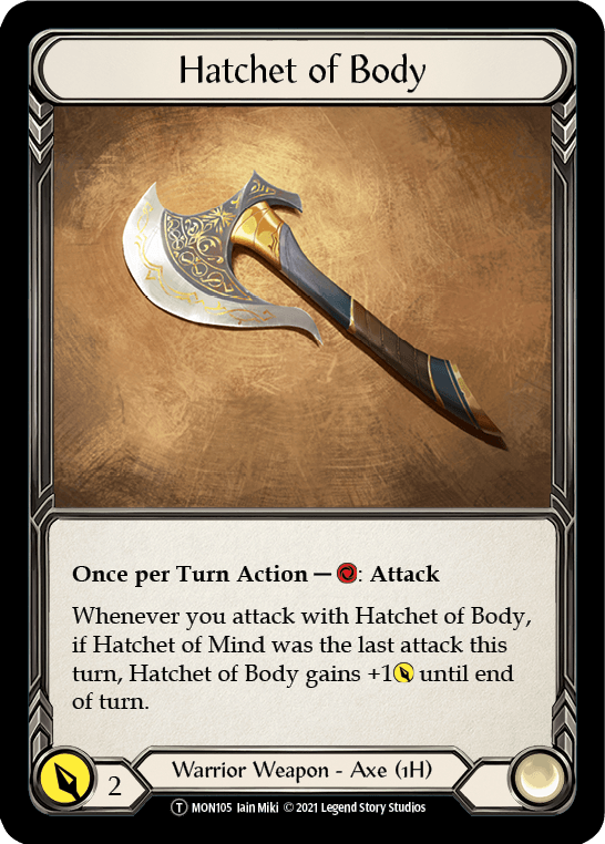 Hatchet of Body // Boltyn [U-MON105 // U-MON030] (Monarch Unlimited) Unlimited Normal - POKÉ JEUX