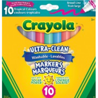CRAYOLA - 10 WASH. ULTRA CLEAN BROAD LINE TROPICAL (Special Order)