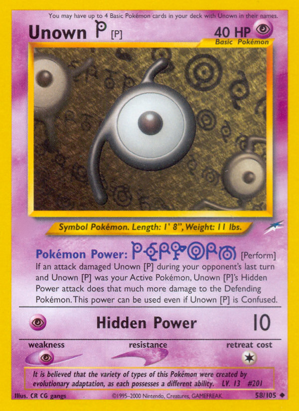 Unown [P] (58/105)  - Neo Destiny Unlimited