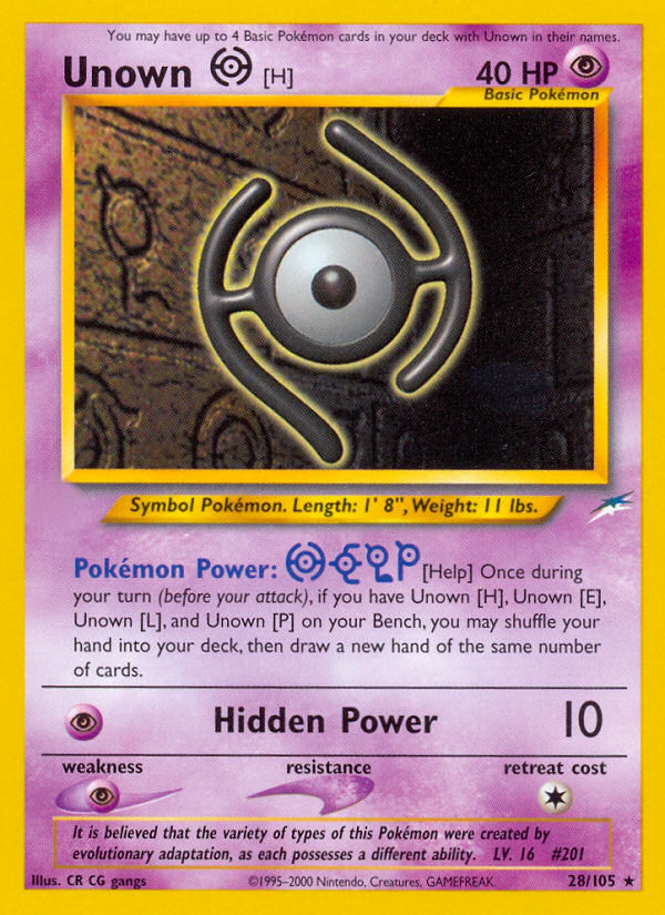 Unown [H] (28/105)  - Neo Destiny Unlimited