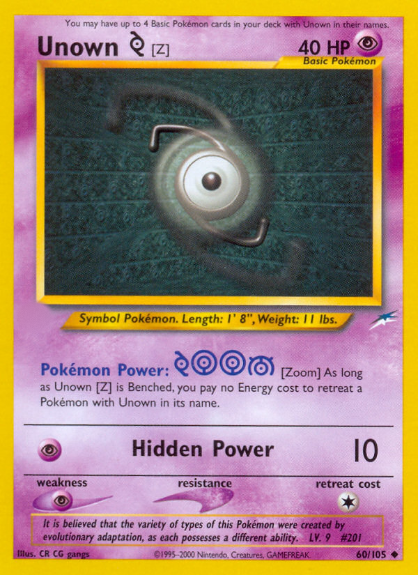 Unown [Z] (60/105)  - Neo Destiny Unlimited