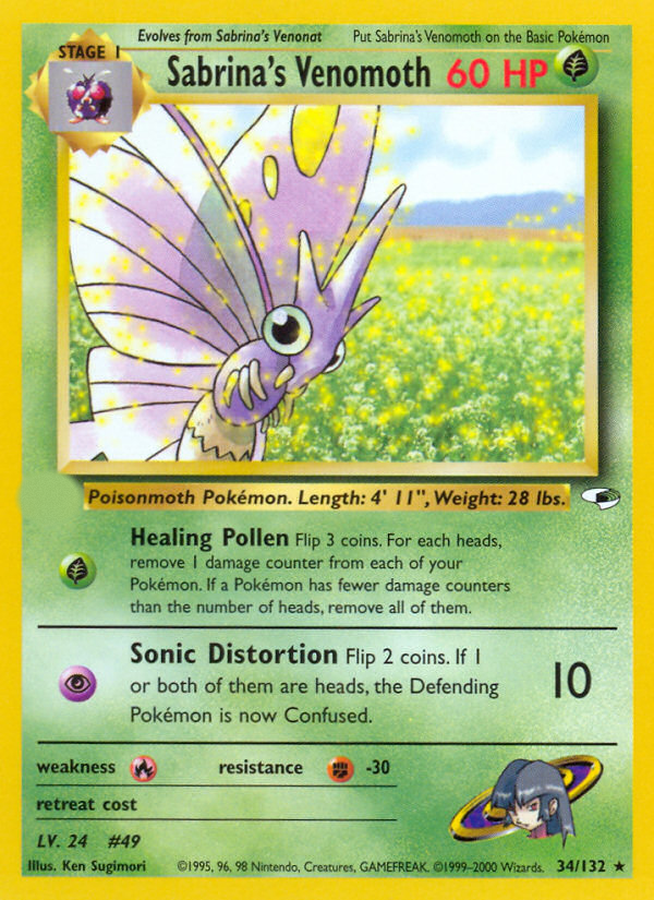 Sabrina's Venomoth (34/132)  - Gym Heroes Unlimited