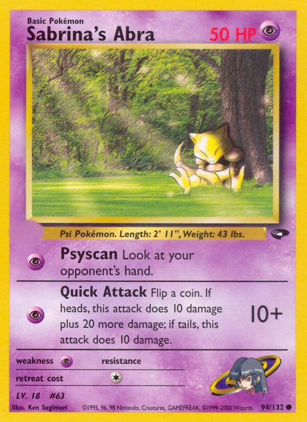 Sabrina's Abra (94/132)  - Gym Challenge Unlimited