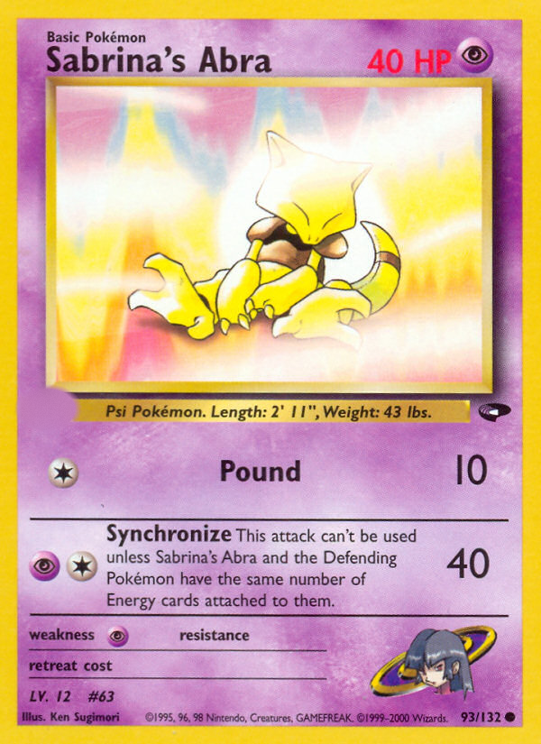 Sabrina's Abra (93/132)  - Gym Challenge Unlimited