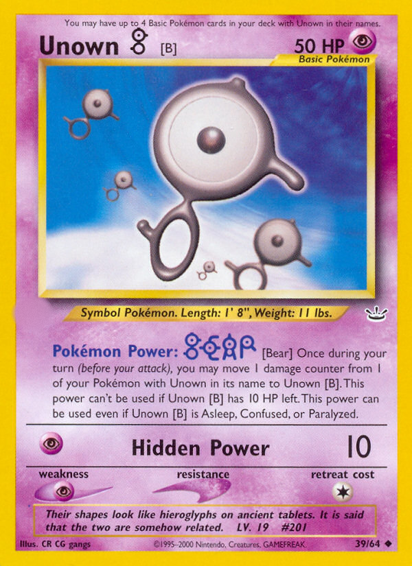 Unown [B] (39/64)  - Neo Revelation Unlimited