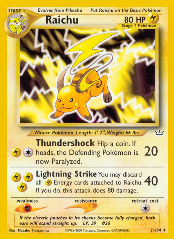 Raichu (21/64)  - Neo Revelation Unlimited