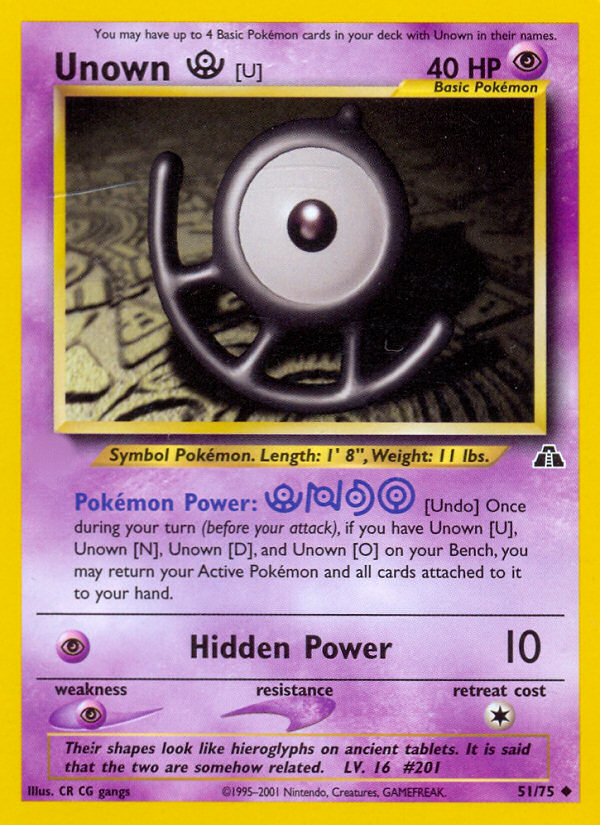 Unown [U] (51/75)  - Neo Discovery Unlimited