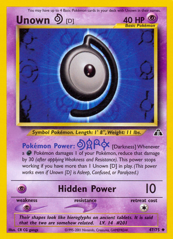 Unown [D] (47/75)  - Neo Discovery Unlimited