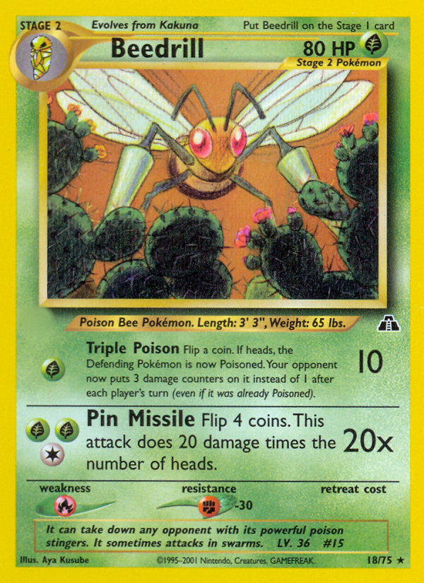 Beedrill (18/75)  - Neo Discovery Unlimited