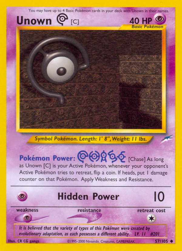 Unown [C] (57/105)  - Neo Destiny Unlimited