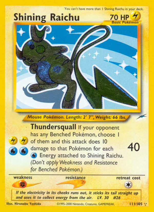 Shining Raichu (111/105)  - Neo Destiny Unlimited Holofoil