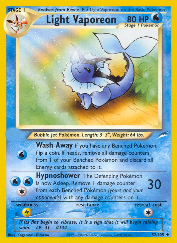 Light Vaporeon (52/105)  - Neo Destiny Unlimited