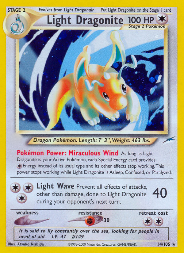 Light Dragonite (14/105)  - Neo Destiny Unlimited Holofoil