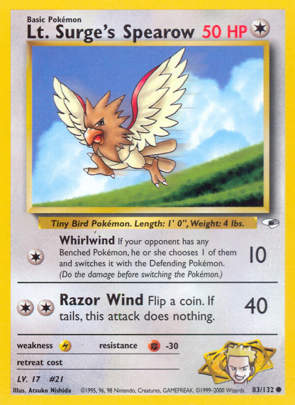 Lt. Surge's Spearow (83/132)  - Gym Heroes Unlimited