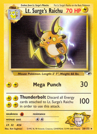 Lt. Surge's Raichu (28/132)  - Gym Heroes Unlimited