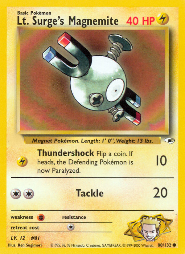 Lt. Surge's Magnemite (80/132)  - Gym Heroes Unlimited