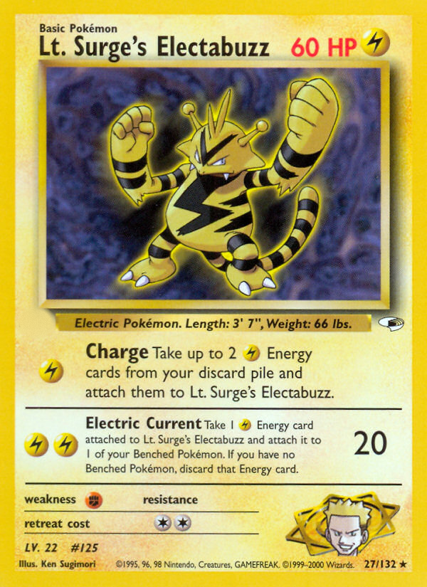Lt. Surge's Electabuzz (27/132)  - Gym Heroes Unlimited