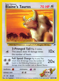 Blaine's Tauros (64/132)  - Gym Heroes Unlimited