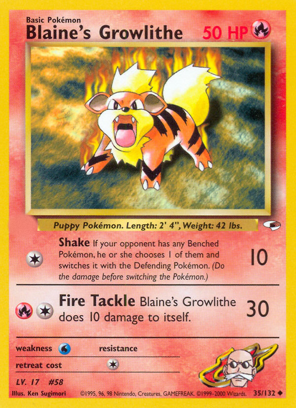 Blaine's Growlithe (35/132)  - Gym Heroes Unlimited
