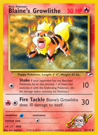 Blaine's Growlithe (35/132)  - Gym Heroes Unlimited