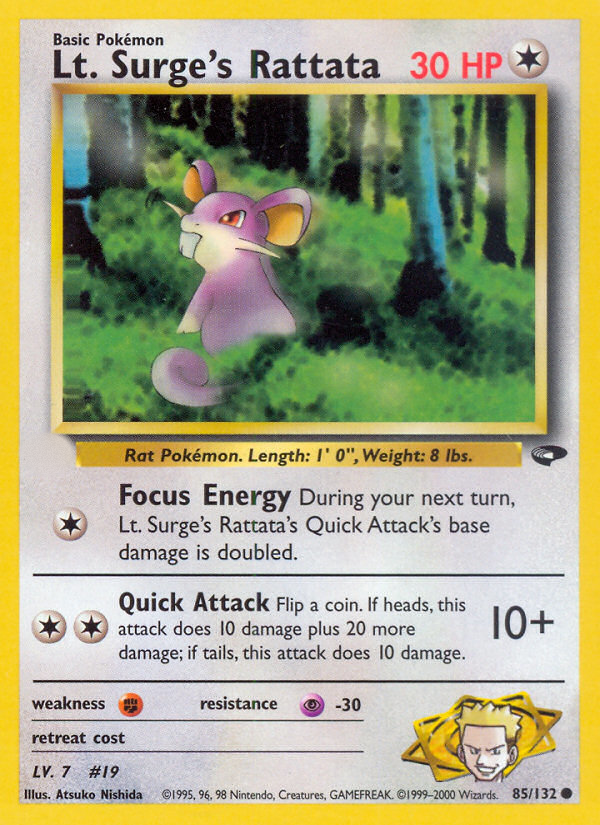 Lt. Surge's Rattata (85/132)  - Gym Challenge Unlimited