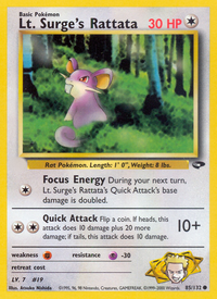 Lt. Surge's Rattata (85/132)  - Gym Challenge Unlimited