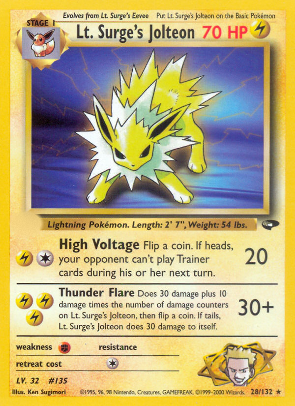 Lt. Surge's Jolteon (28/132)  - Gym Challenge Unlimited