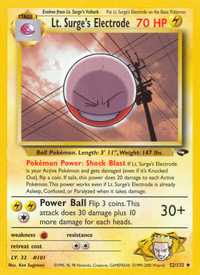 Lt. Surge's Electrode (52/132)  - Gym Challenge Unlimited