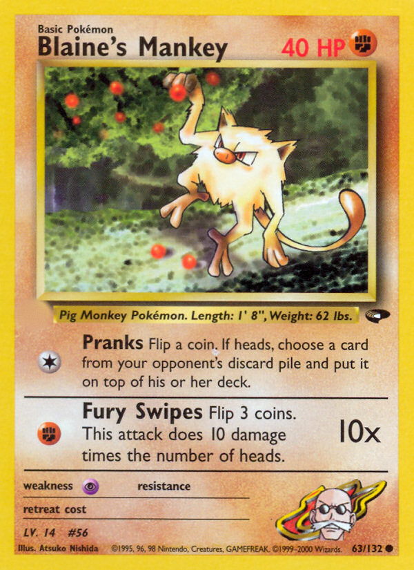 Blaine's Mankey (63/132)  - Gym Challenge Unlimited