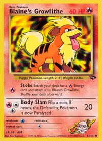 Blaine's Growlithe (62/132)  - Gym Challenge Unlimited