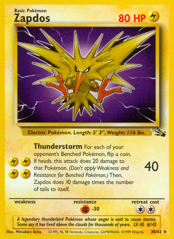 Zapdos (30/62)  - Fossil Unlimited