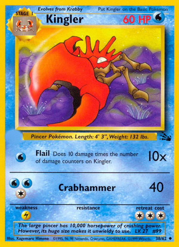 Kingler (38/62)  - Fossil Unlimited